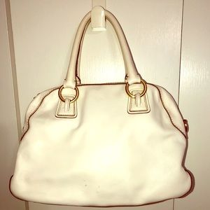 Talbots Cream Leather Bag with Shoulder Strap